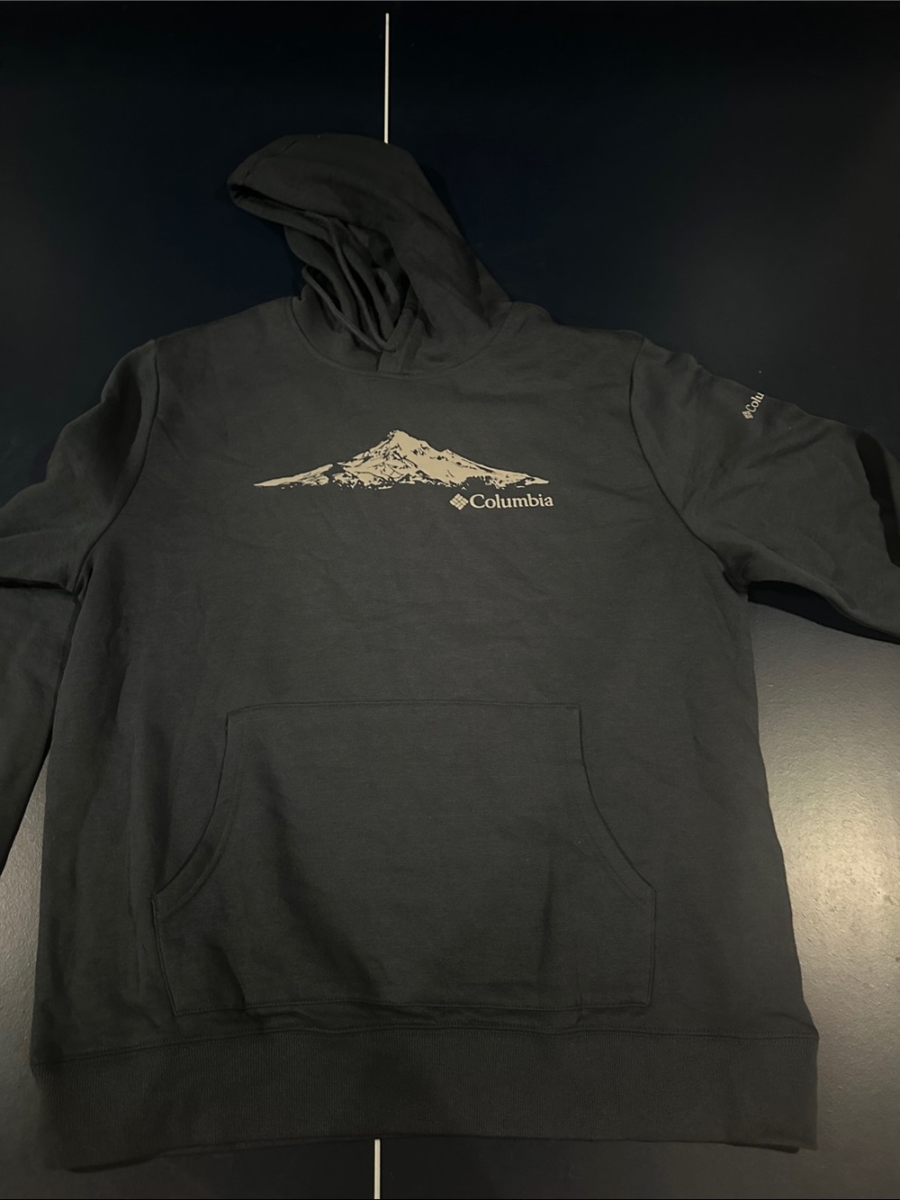 Columbia Navy Blue Hoodie with Gray Mountain Logo